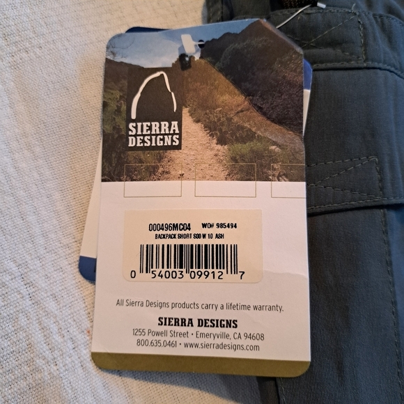 Sierra Designs women's size 10 backpack shorts gray, New - Picture 6 of 10